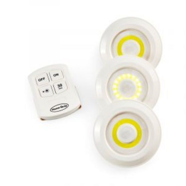 3 pack multipurpose led lights with remote control offer at Gelmar