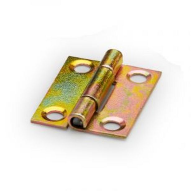 Butt hinge, yellow passivate, 25mm, 8 pieces offer at Gelmar