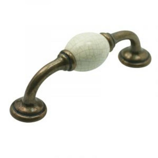 Crete handle, antique brass, 96mm offer at Gelmar