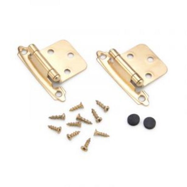 Self closing hinge, 3 knuckle, brass plated offer at Gelmar