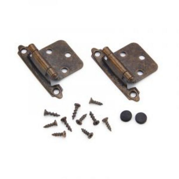 Self closing hinge, 3 knuckle, antique brass offer at Gelmar
