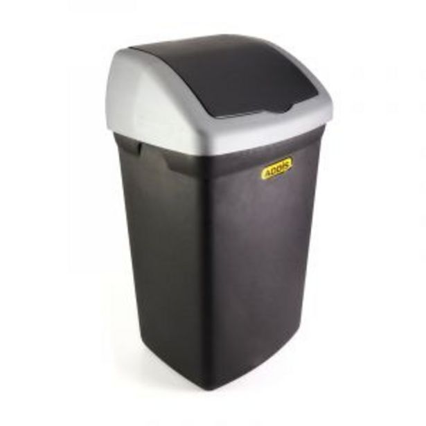 Addis flip top bin, black, 46l offer at Gelmar