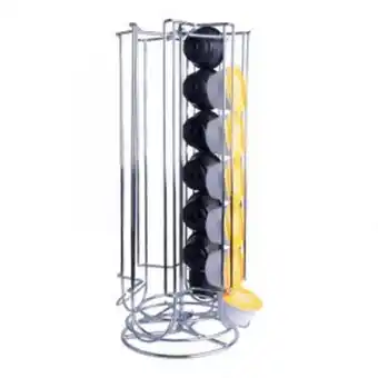 Coffee capsule dispenser, chrome plated, 28 pod