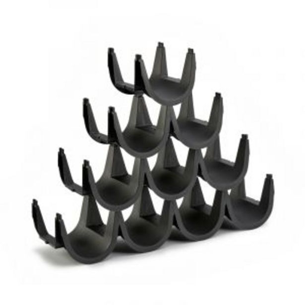 10 wine bottle holder, black, plastic offer at Gelmar