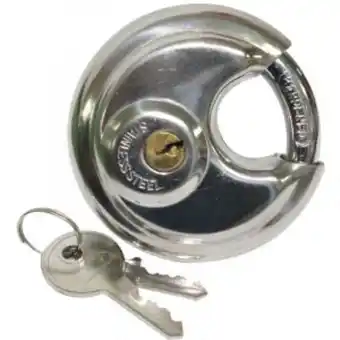 Discus padlock, 70mm, stainless steel