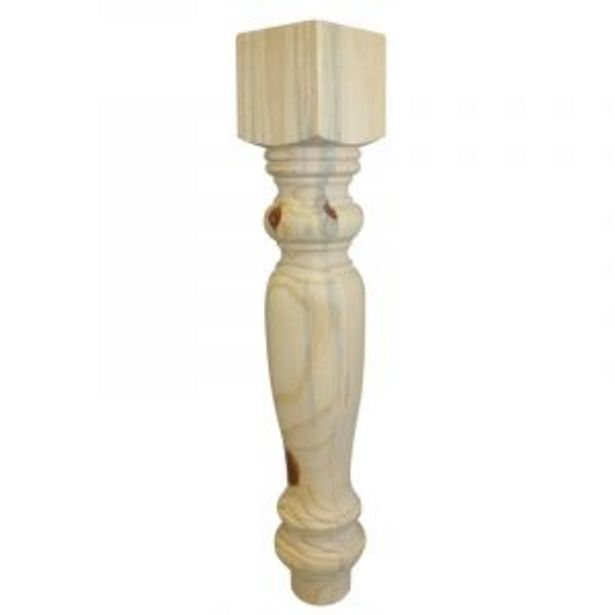 Classic table leg, h750mm x 130mm, raw pine offer at Gelmar