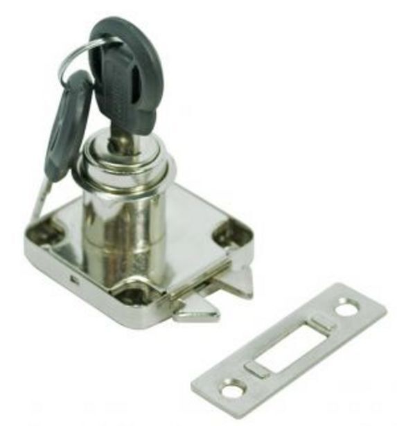 Slam lock, 40mm, key different, chrome plated offer at Gelmar