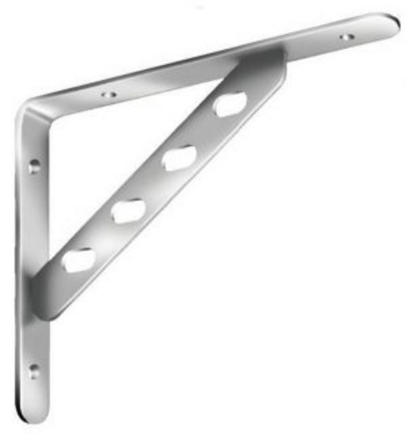 Shelf bracket, chrome, 250mm x 195mm offer at Gelmar