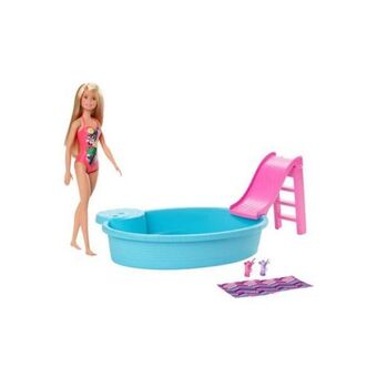 Toy Kingdom Barbie pool with doll – blonde hair offer