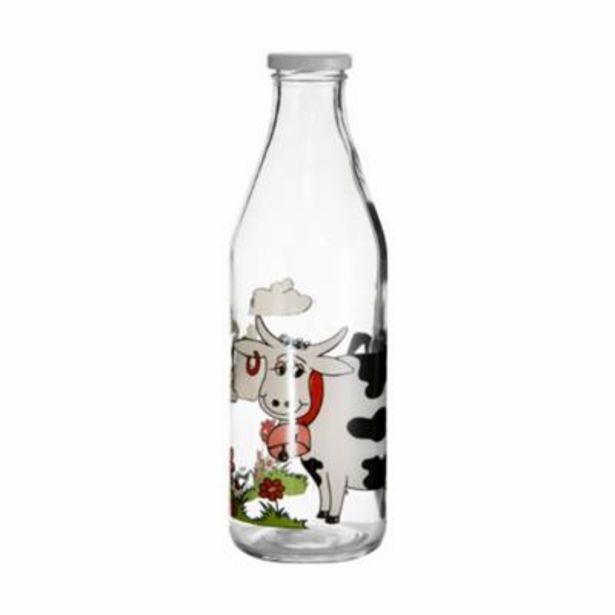 West Pack Lifestyle Bottle milk glass cow decal black & white 1lt offer