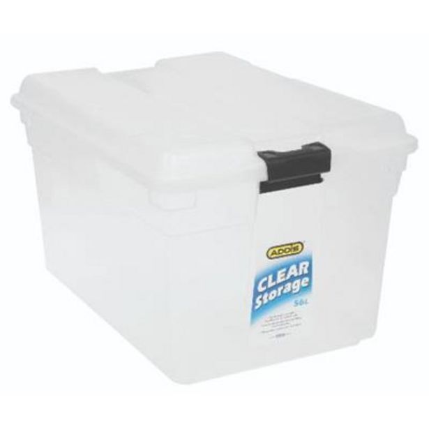 Clear storage box 56lt clear offer at West Pack Lifestyle