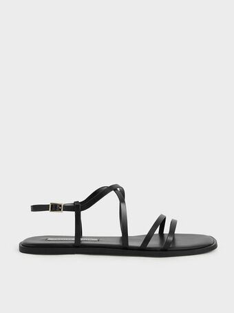 Charles & Keith Strappy flat sandals - black offer