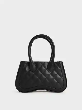 Charles & Keith Micaela quilted sculptural tote bag - black offer