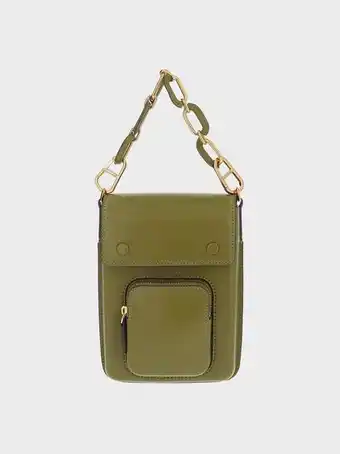 Amber chain-handle long crossbody bag
- avocado
