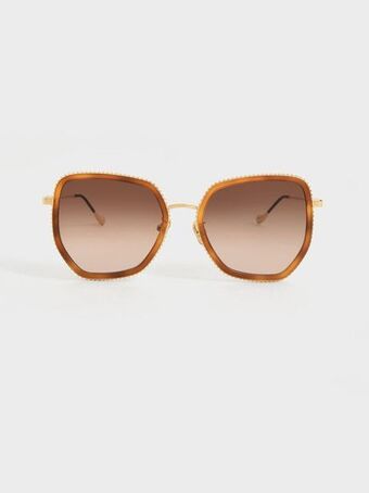Charles & Keith Recycled acetate butterfly sunglasses - t. shell offer