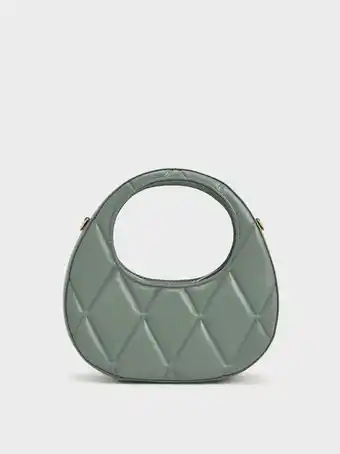 Candy quilted crescent bag - sage green