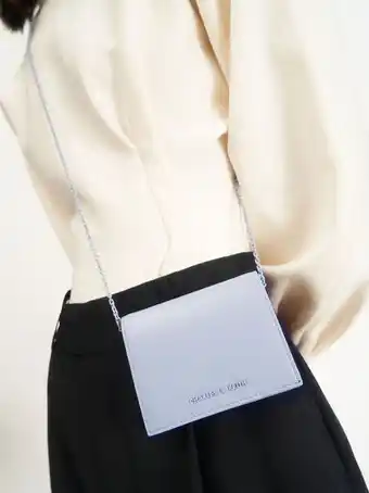 Charles & Keith Snap button mini short wallet - light blue offer