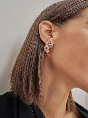 Leaf stud earrings
 - rose gold