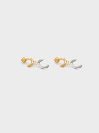 Charles & Keith Gem-embellished drop earrings - multi offer