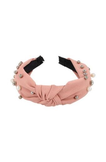 Lee pink knot diamante and pearls aliceband