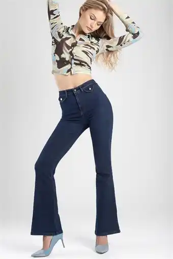 High rise flare with pocket flap detail