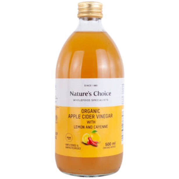 Organic apple cider vinegar lemon & cayenne 500ml offer at Clicks