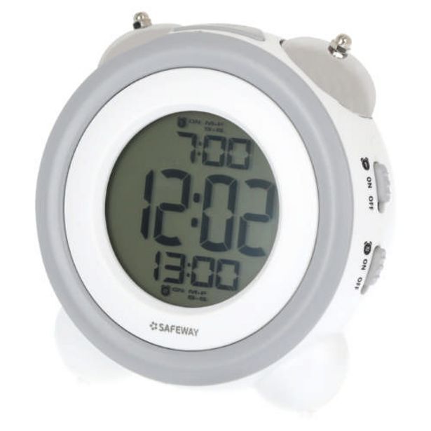 Digital alarm clock white/grey offer at Clicks