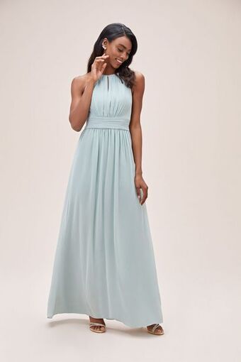 Bm00220 halter neck bridesmaid dress
