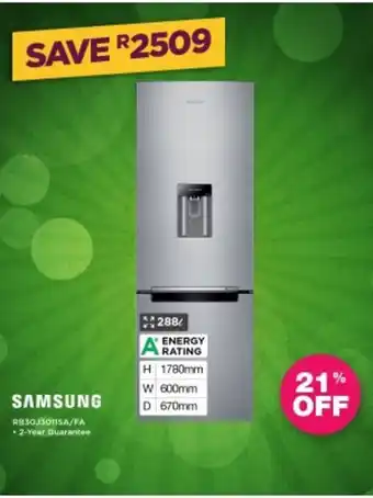House & Home Samsung rb30j3011sa/fa 288lt wot met fridge offer