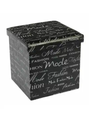 House & Home Script storage ottoman - black offer