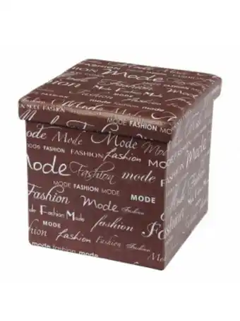 Script storage ottoman - brown