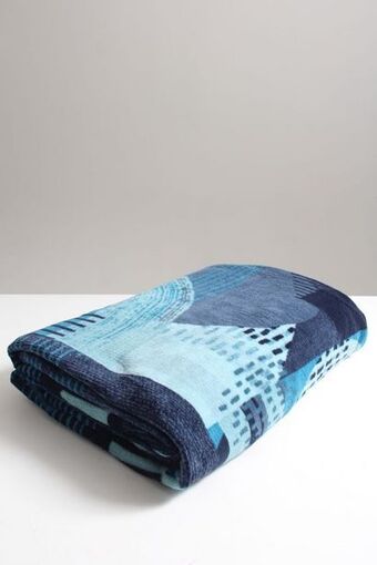 Sheet Street Bauhaus printed coral fleece blanket l180xw200cm offer