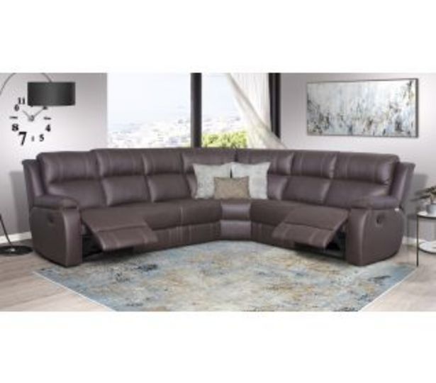 Bazaruto 4 piece 2 action corner lounge suite, brown offer at Bradlows