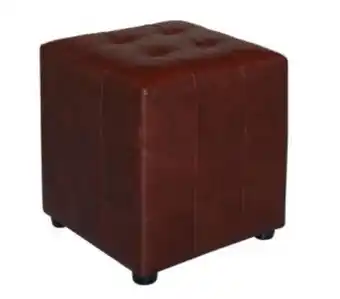 Naples ottoman in leather uppers, tan