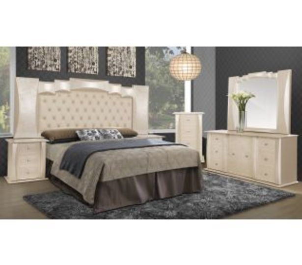 Barcelona 2 piece bedroom suite cream offer at Bradlows