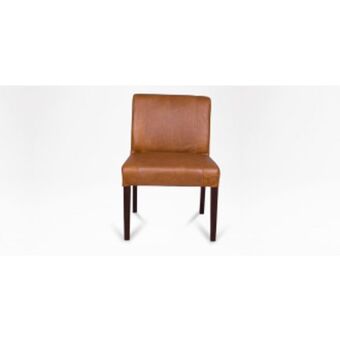 Bennet dining chair in leather (brown leg)