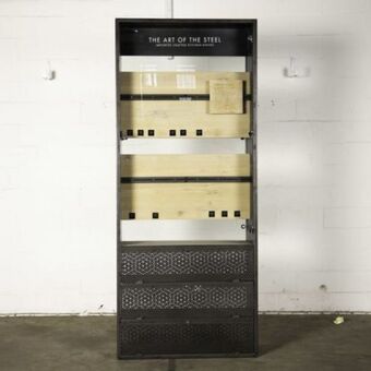Cutlery steel cabinet - double glass doors