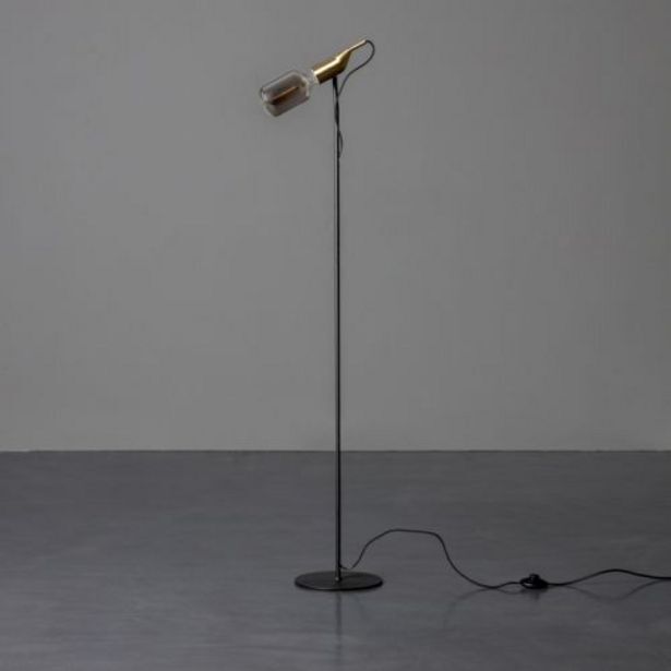 Brushed brass mic floor lamp offer at Weylandts