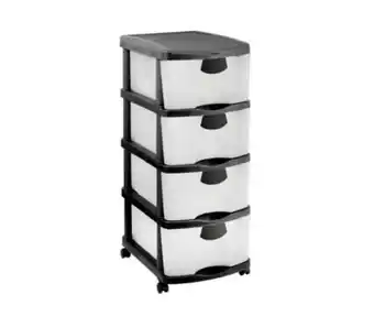 Mambo's Plastics Warehouse 4 drawer storage tower – black offer