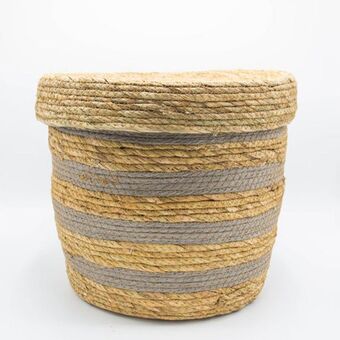 Whitehouse Round woven basket with a lid - grey offer
