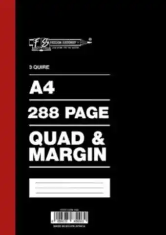 CNA A4 counter book 288 page 3 quire quad ruled with margin offer