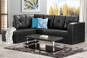 Sasha corner chaise - black