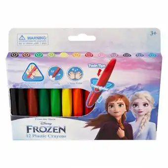 12 plastic crayons twin tip triangular multi