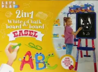 2 in 1 white & chalk board easel