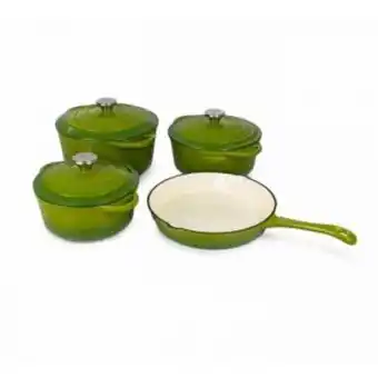Luma franc cast iron pot set 7 green