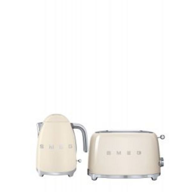 Smeg kettle & 2 slice toaster set, cream offer at Adams Discount Centre
