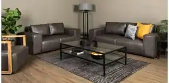 Rochester Amalfi 2 piece lounge suite in full leather, shuduli smoke offer