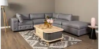 Rochester Nicola 5 piece corner lounge suite in fabric, dark grey offer