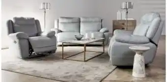 Rochester Carolina 3 piece 3 action lounge suite in napelle fabric, baby blue offer