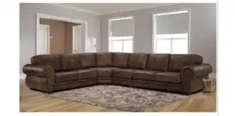 Rochester "tisha 4pce corner lounge suite in full leather, andes buff brown" offer